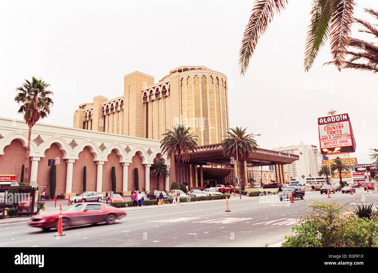 LAS VEGAS, NV - 10 NOVEMBRE - l'entrée de l'Aladdin Hotel de Las Vegas, Nevada, le 10 novembre 1997. Banque D'Images