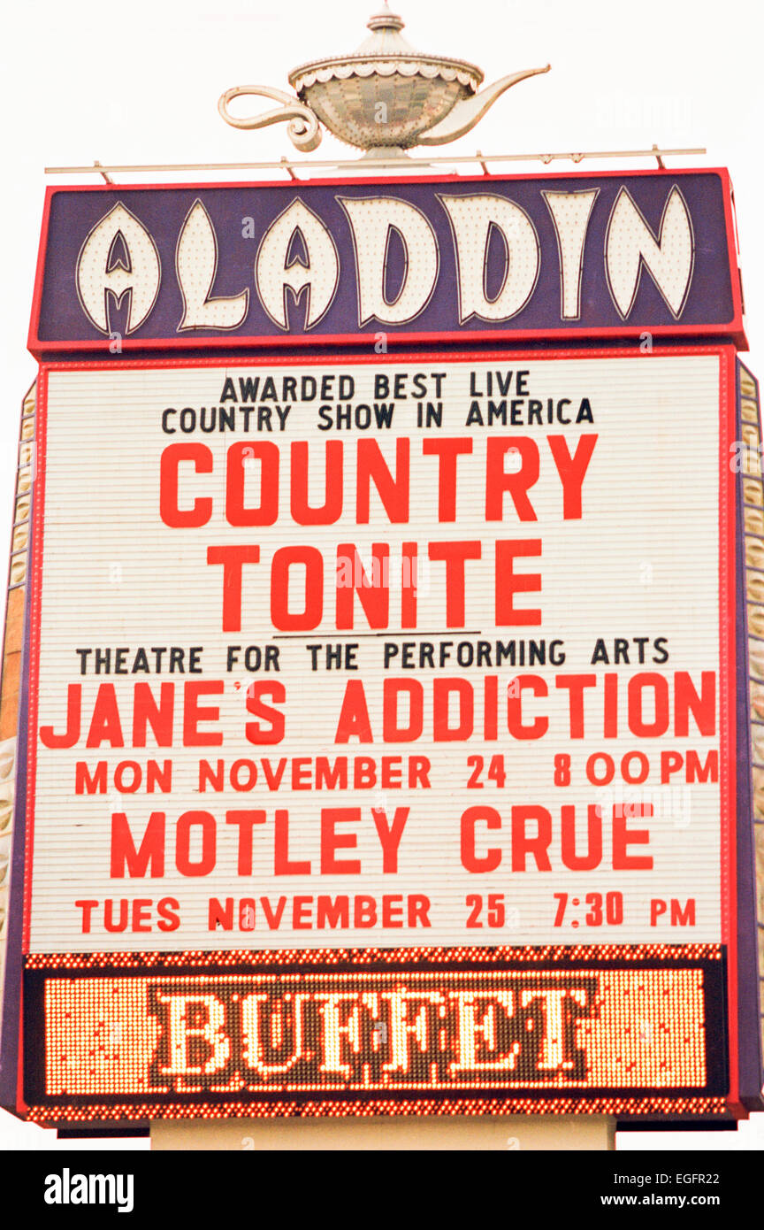 LAS VEGAS, NV - 10 novembre - L'hôtel d'Aladdin chapiteau dans Las Vegas, Nevada, le 10 novembre 1997. Banque D'Images