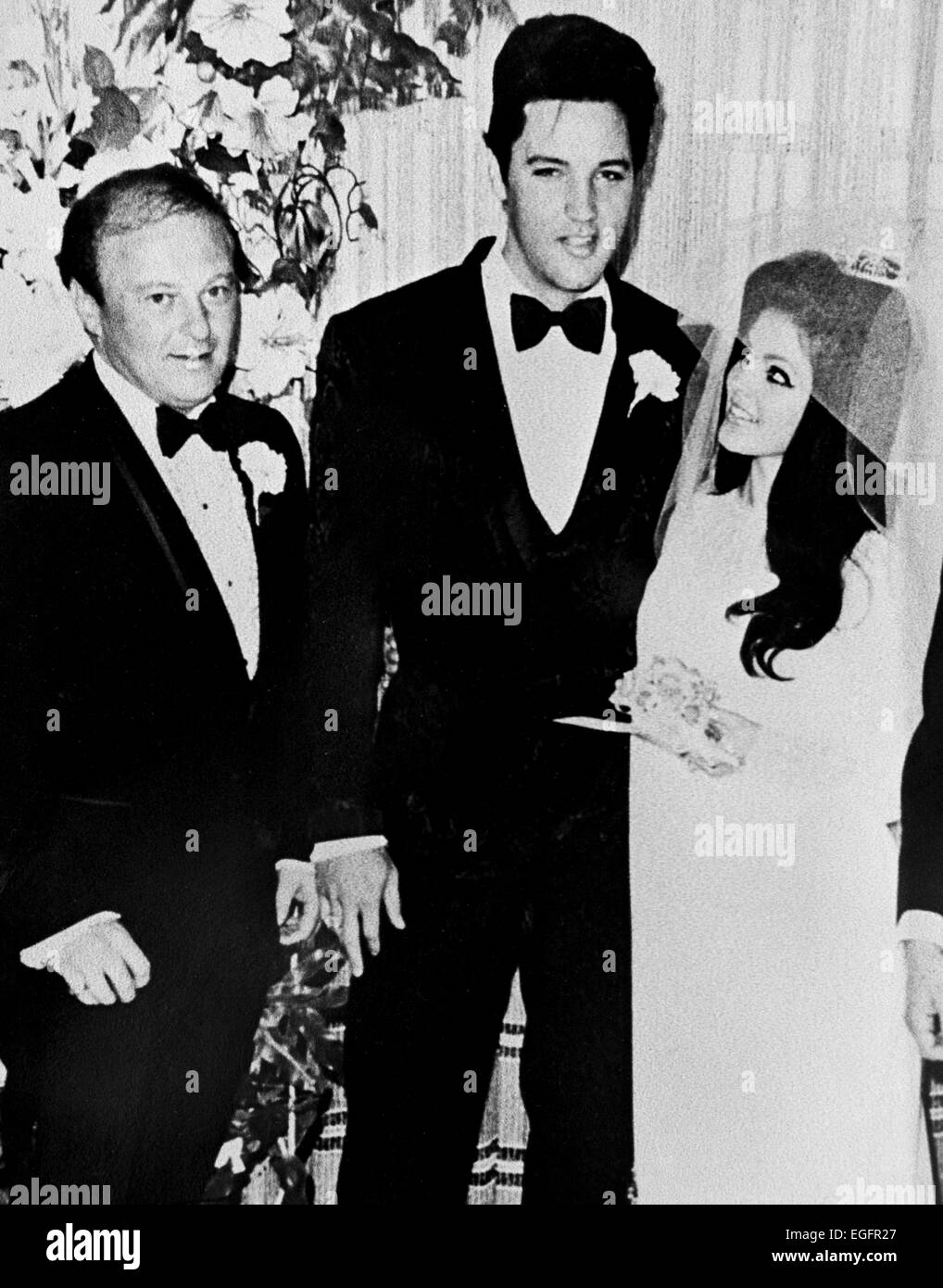 LAS VEGAS, NV - 10 NOVEMBRE - Elvis et Priscilla Presley Mariage à l'hôtel Aladdin, Las Vegas, Nevada, le 10 novembre 1997. Banque D'Images