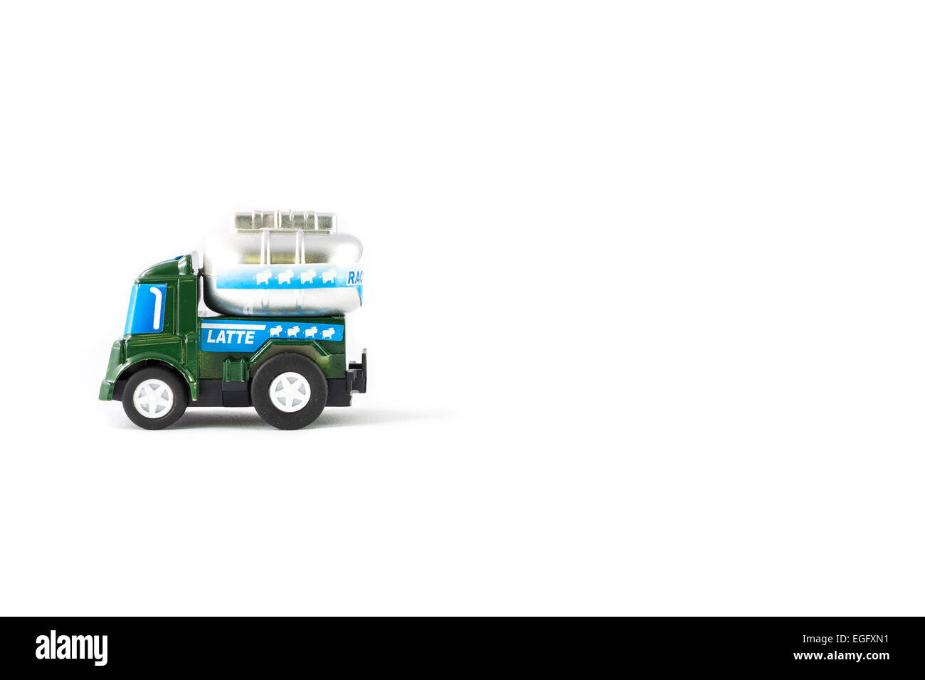 Toys camion de lait. Camion laitier italien 'latte' Banque D'Images