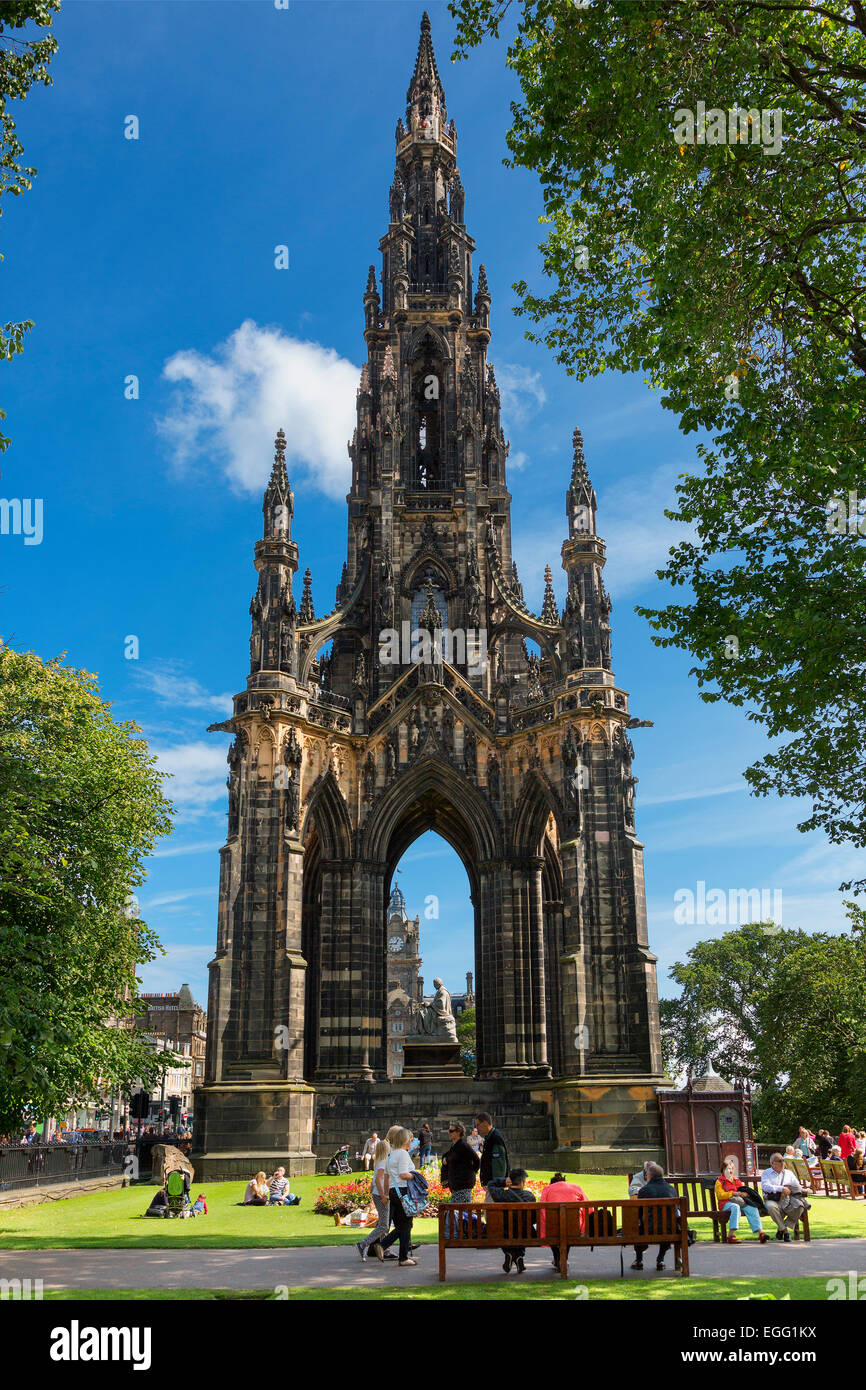 L'Écosse, Édimbourg, Walter Scott Monument en Ecosse Banque D'Images