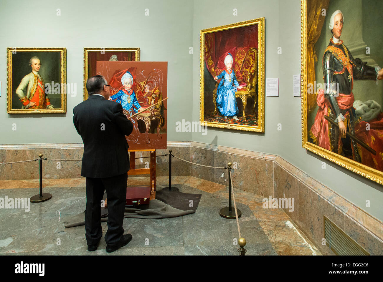 Copie à l'artiste de faire le musée du Prado, Madrid Banque D'Images