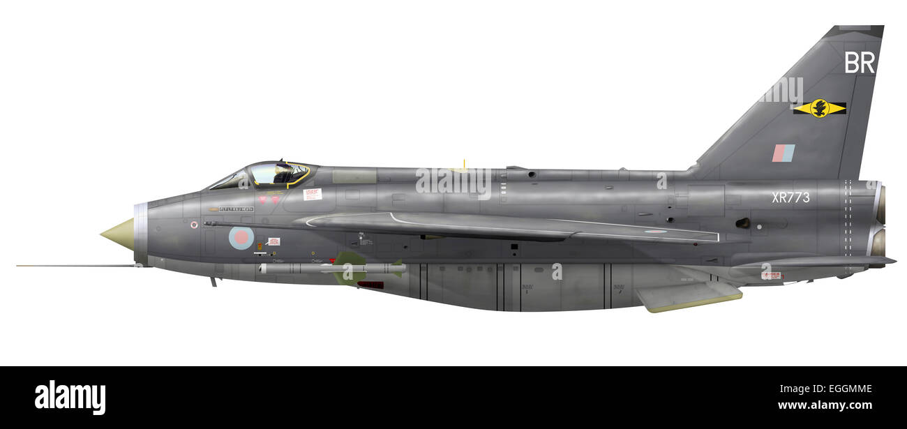 English Electric Lightning F.6 XR773 de l'Escadron 11. Premier vol en février 1966. Alors qu'avec l'escadron 11 WR773 portait la norme D Banque D'Images