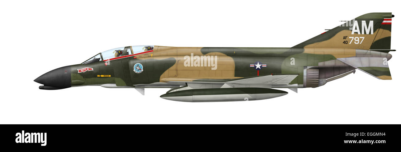 Illustration d'un F-4C Phantom II du 389e Escadron d'appui tactique de la 366e Escadre de chasse tactique, Da Nang Air Base, au Sud Banque D'Images