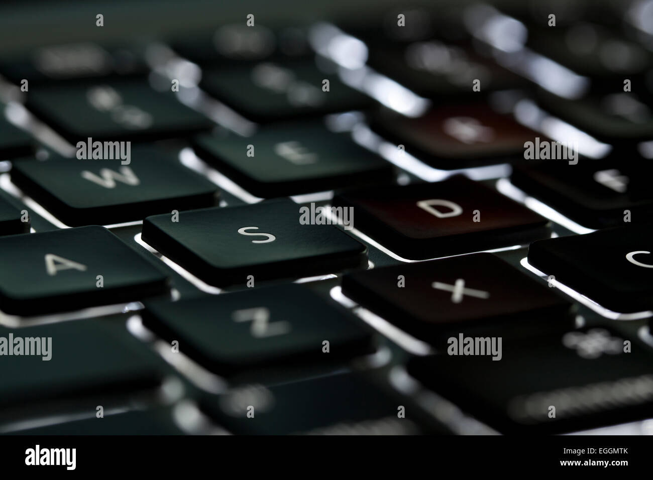 Clavier Macbook Pro Apple illuminé - USA Banque D'Images