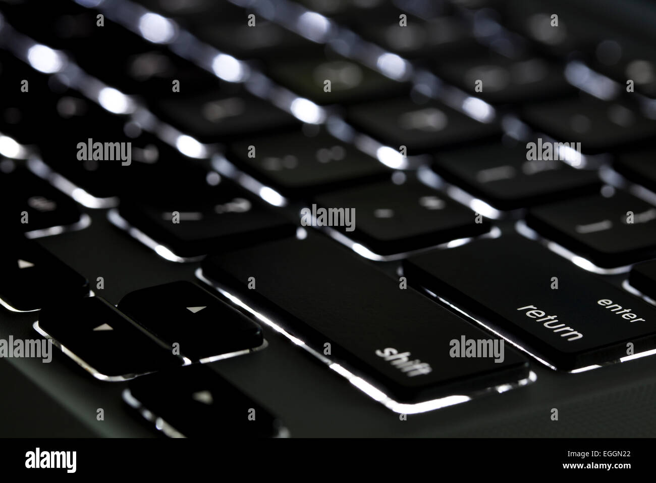 Clavier Macbook Pro Apple illuminé - USA Banque D'Images