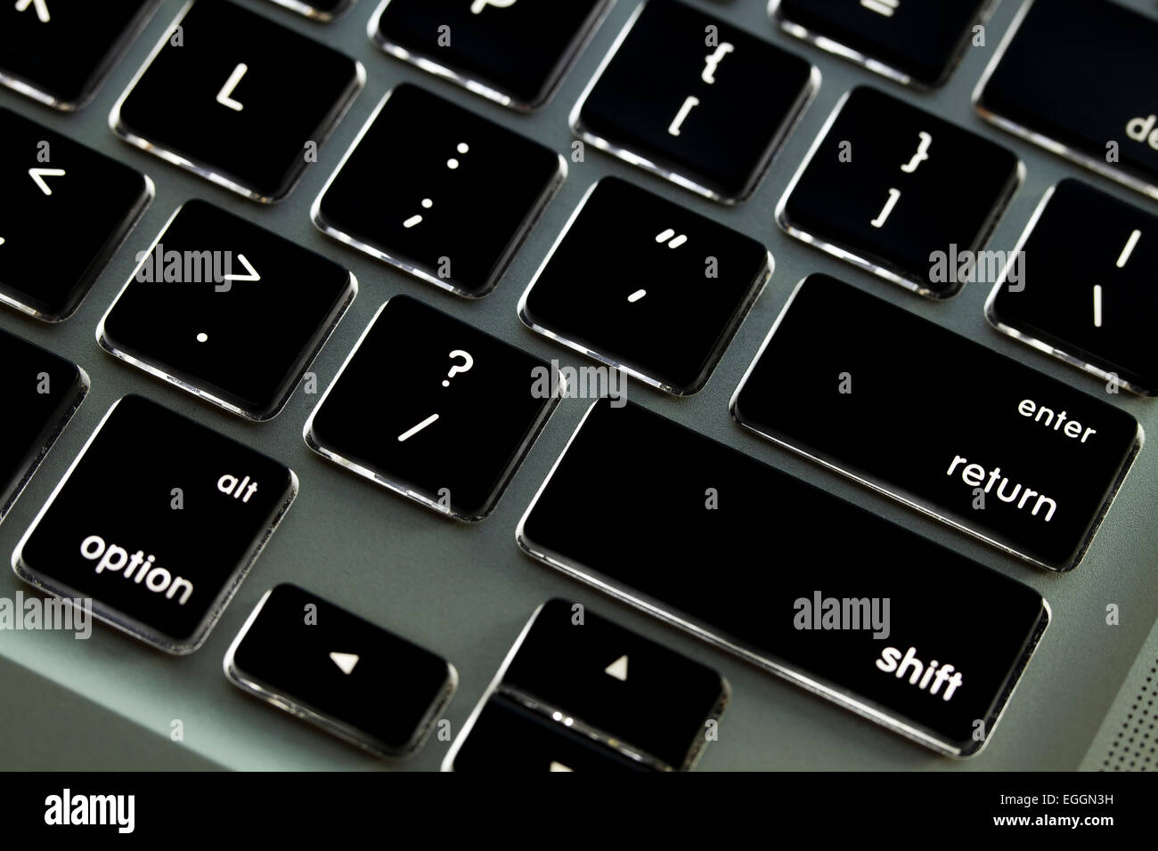 Clavier Macbook Pro Apple illuminé - USA Banque D'Images