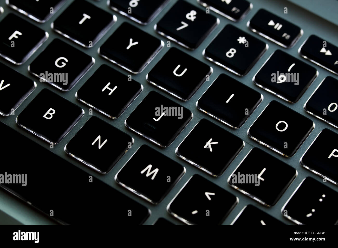 Clavier Macbook Pro Apple illuminé - USA Banque D'Images
