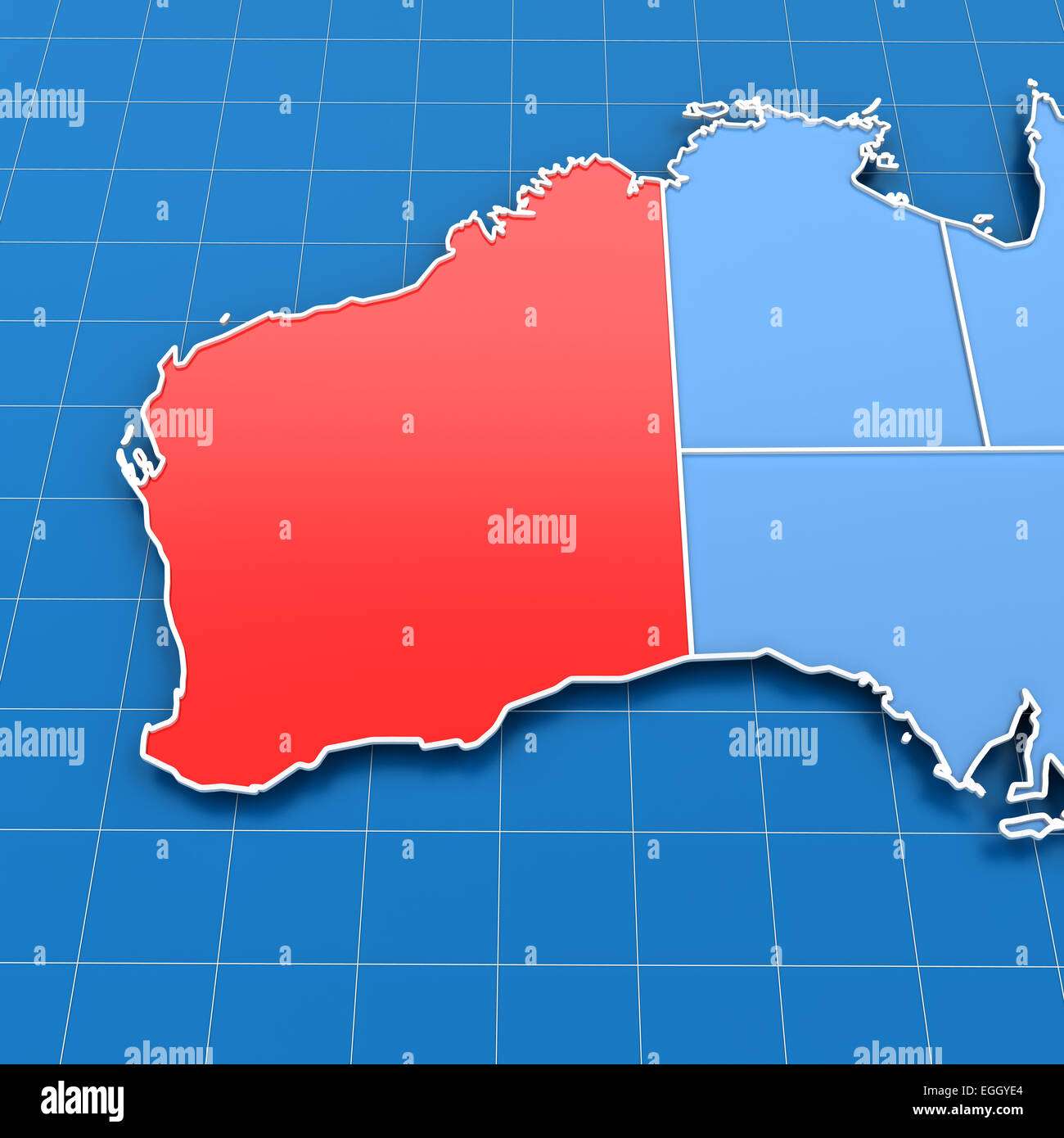 3D render of Western Australia Localisation Banque D'Images