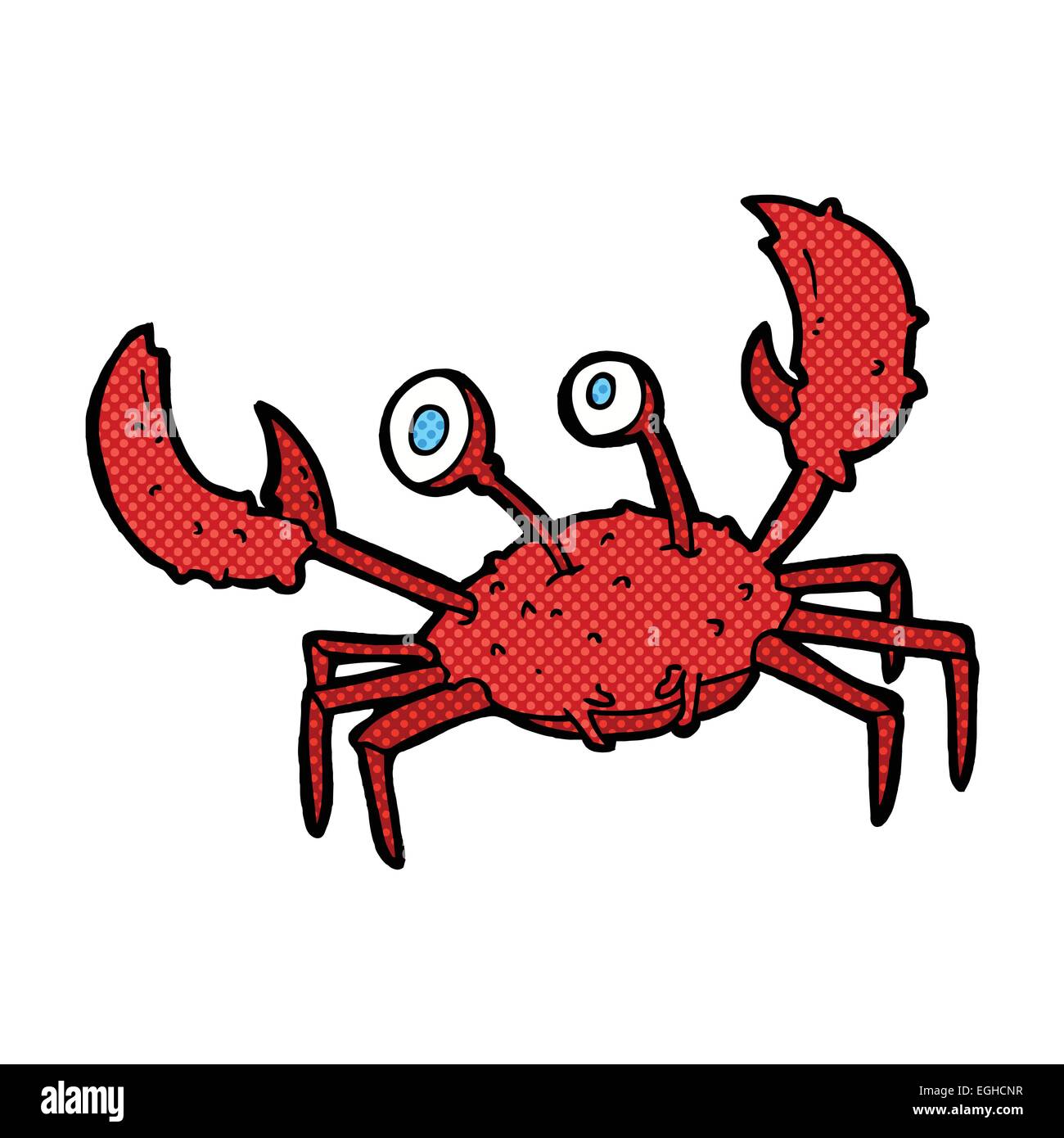 Retro style bande dessinée caricature crab Illustration de Vecteur
