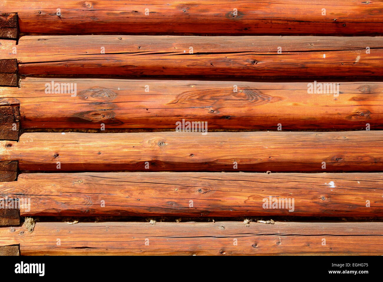 Structure traditionnelle en bois - mur extérieur d'un lodge Banque D'Images