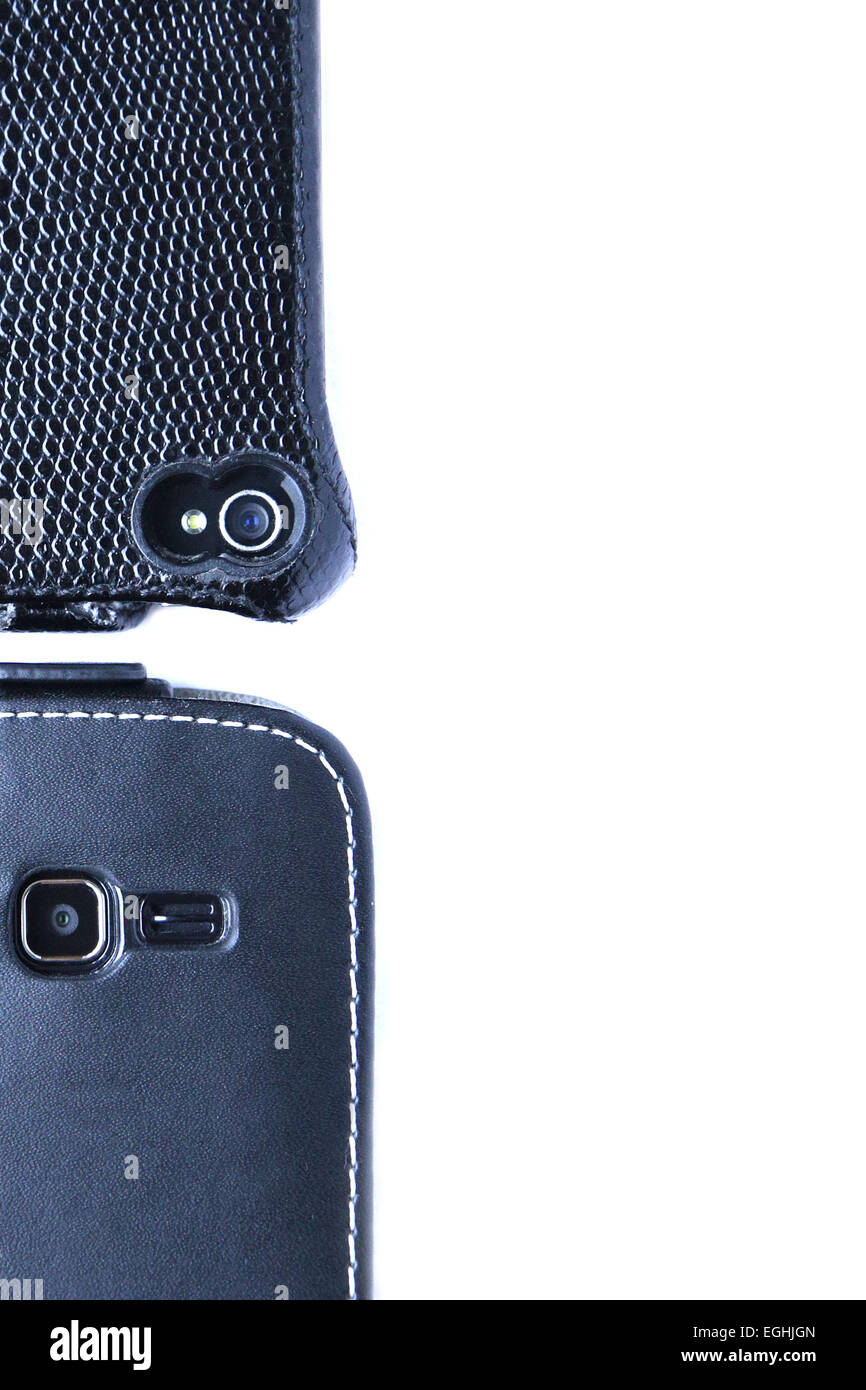 Deux téléphones intelligents vous regarde Banque D'Images