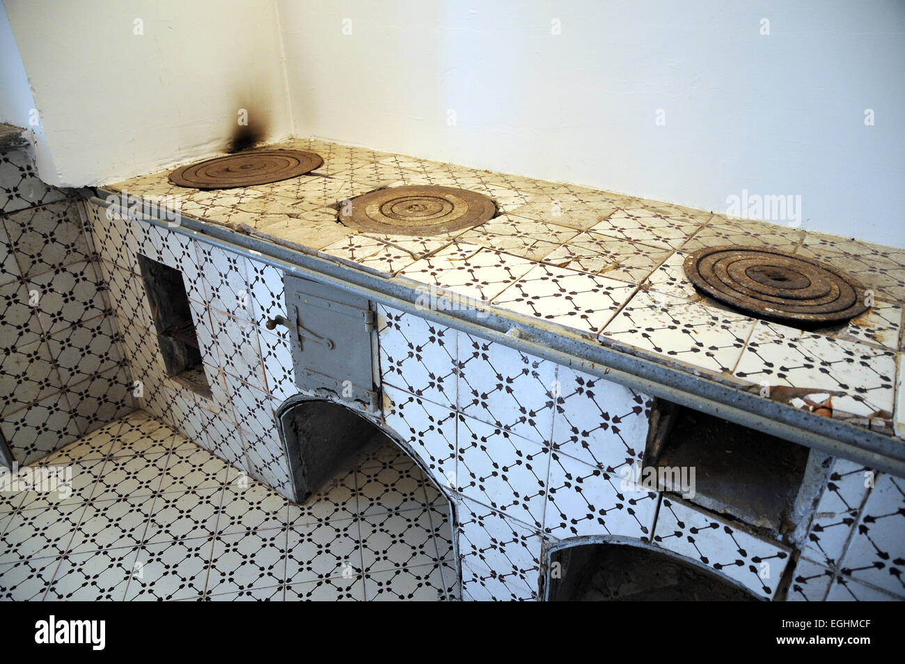 Foyer au bois cuisine des focolari bois Villa delle Ginestre vesuvio Banque D'Images
