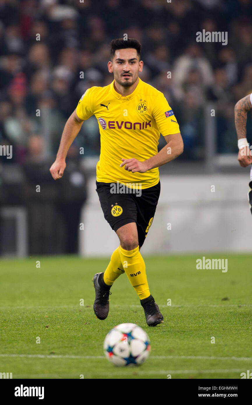 Turin, Italie. Feb 24, 2015. Ilkay Gundogan (Dortmund) Football/Football : Ligue des Champions Tour de 16 1ère manche match entre la Juventus 2-1 Borussia Dortmund au Juventus Stadium à Turin, Italie . © Maurizio Borsari/AFLO/Alamy Live News Banque D'Images