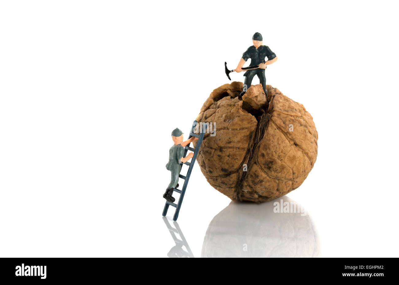 Fendez le noyer par wo man Banque D'Images