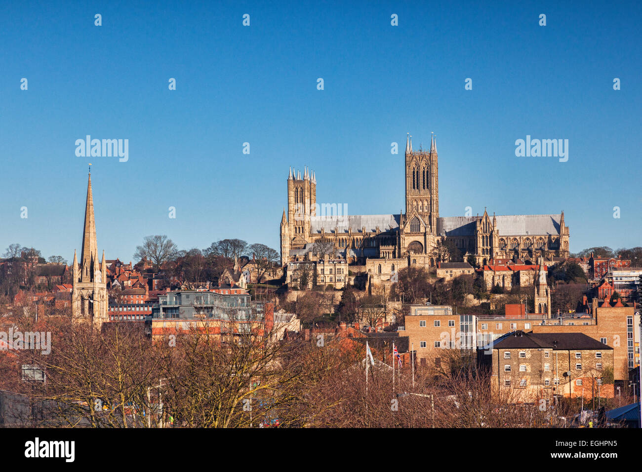 La Cathédrale de Lincoln, Lincolnshire, Angleterre, Royaume-Uni. Banque D'Images