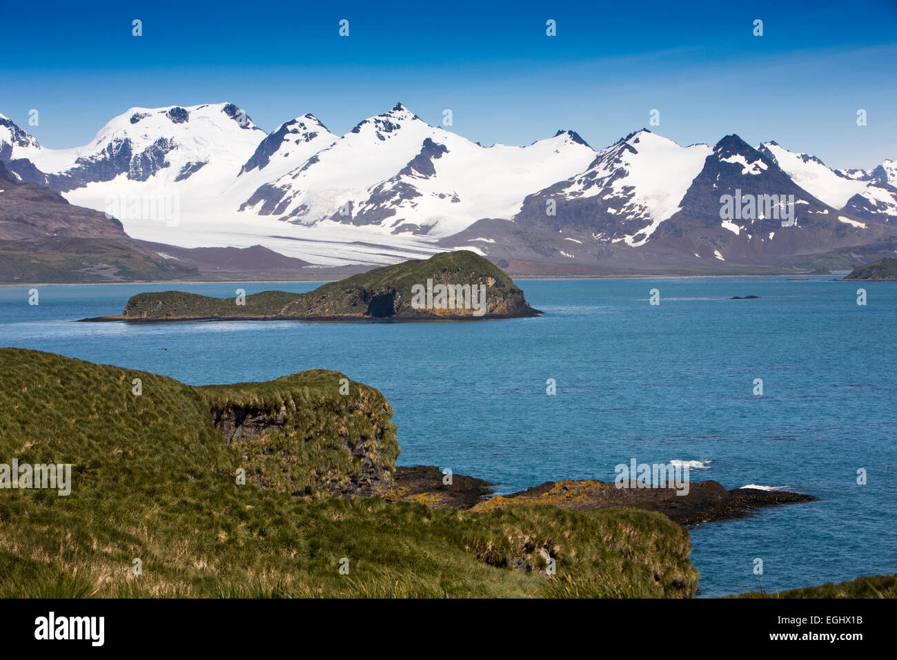 L'Atlantique Sud, la Géorgie du Sud, les montagnes autour de Bay of Isles de Île Prion Banque D'Images