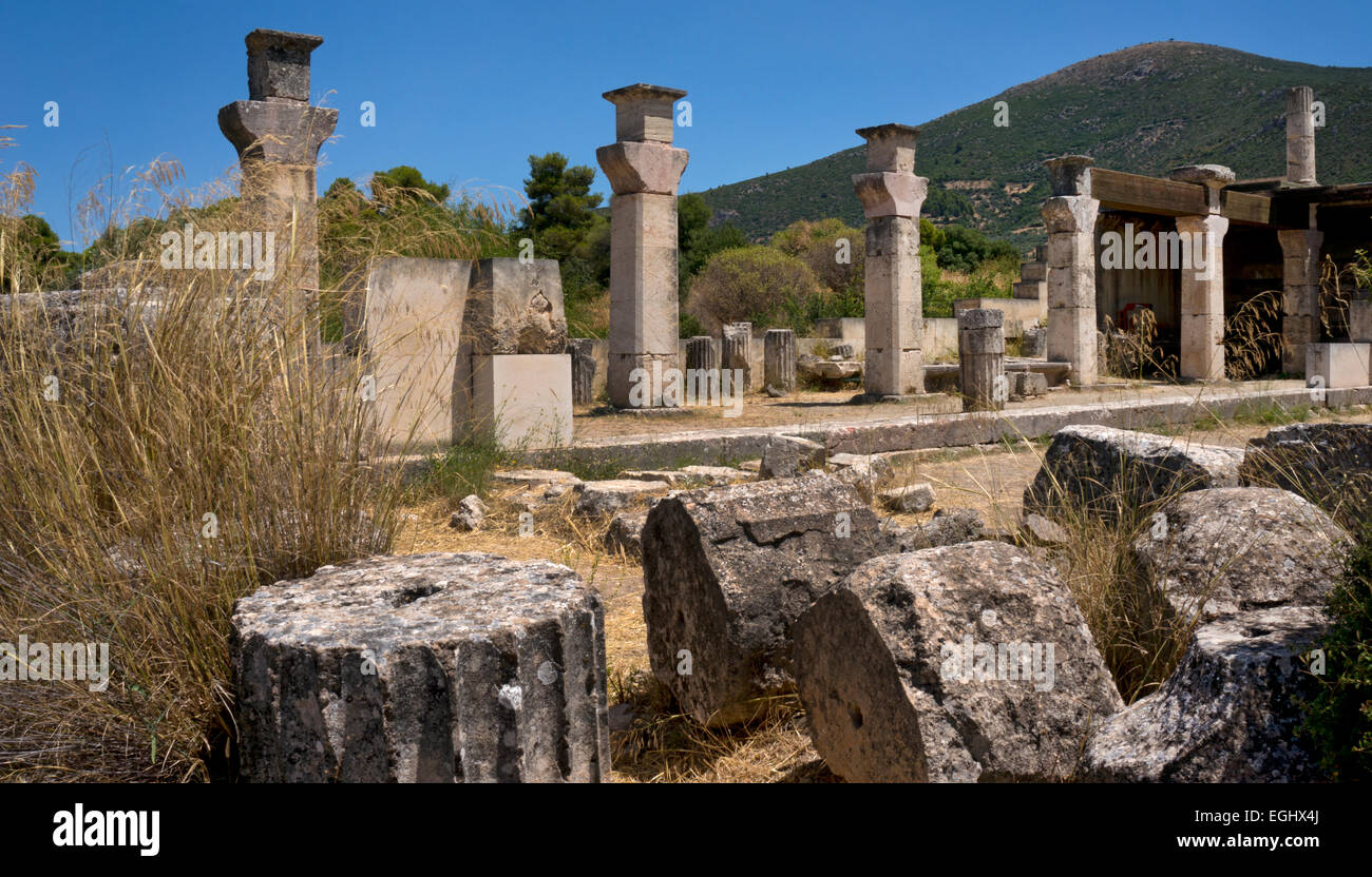 Ruines à Epidaure, Argolide, Péloponnèse, Grèce, Europe Banque D'Images