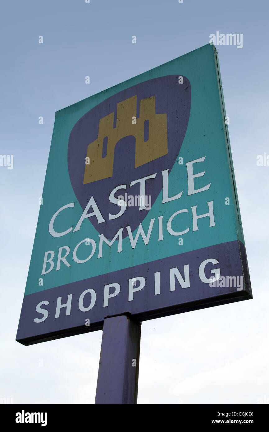 Centre commercial Castle Bromwich signe, Birmingham, West Midlands Banque D'Images