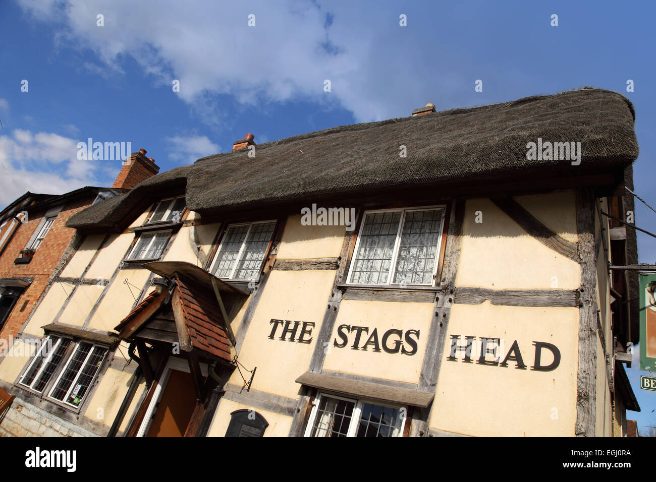 Les Stags Head, un village rural pub à Wellesbourne, Warwickshire UK Banque D'Images