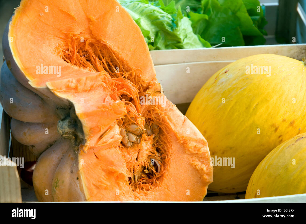 Melone melon potiron zucca pollica acciaroli Cilento Italie du sud l'alimentation Banque D'Images