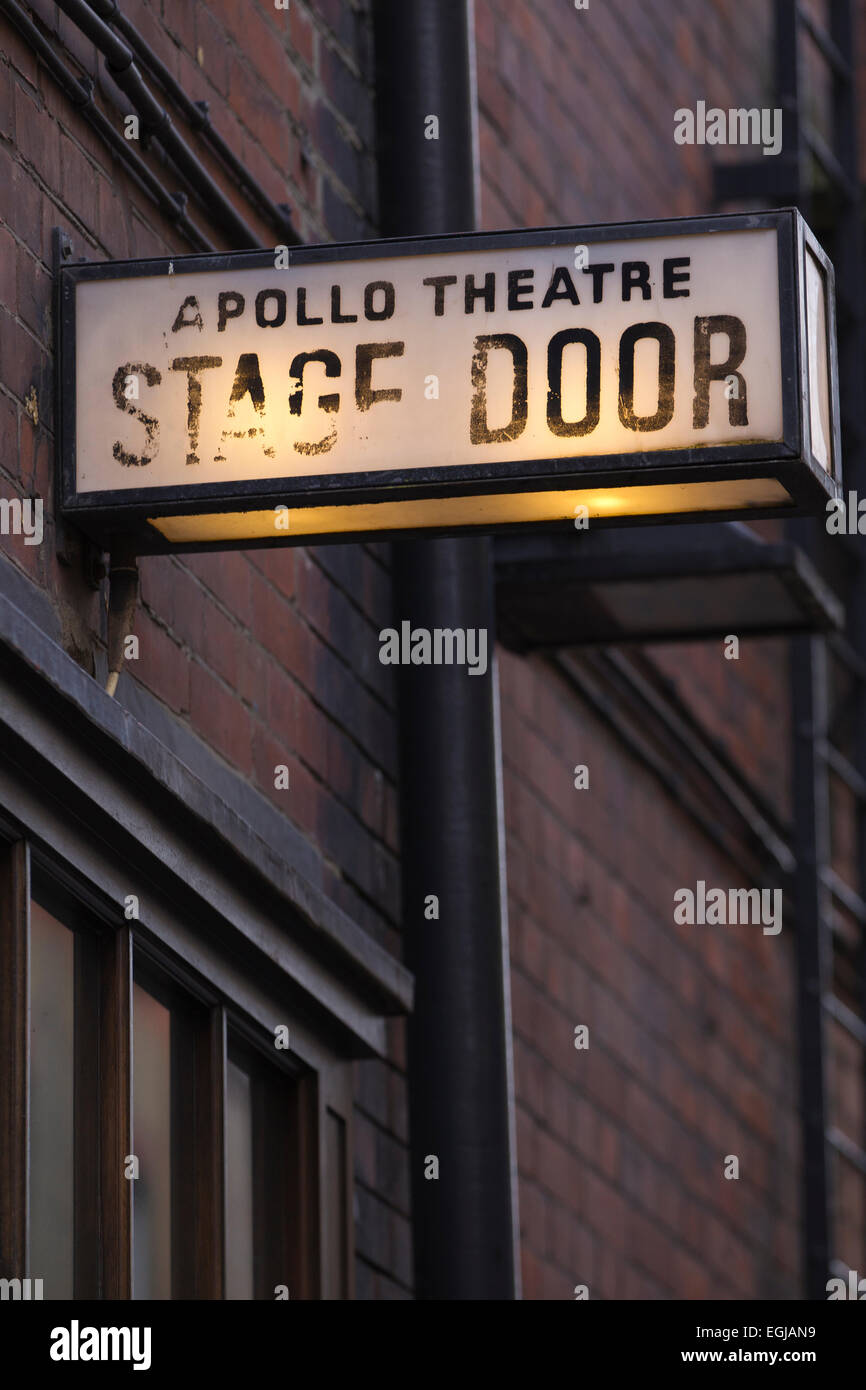 Apollo Theatre Stage door, Rupert Street, Soho, London, England, UK Banque D'Images