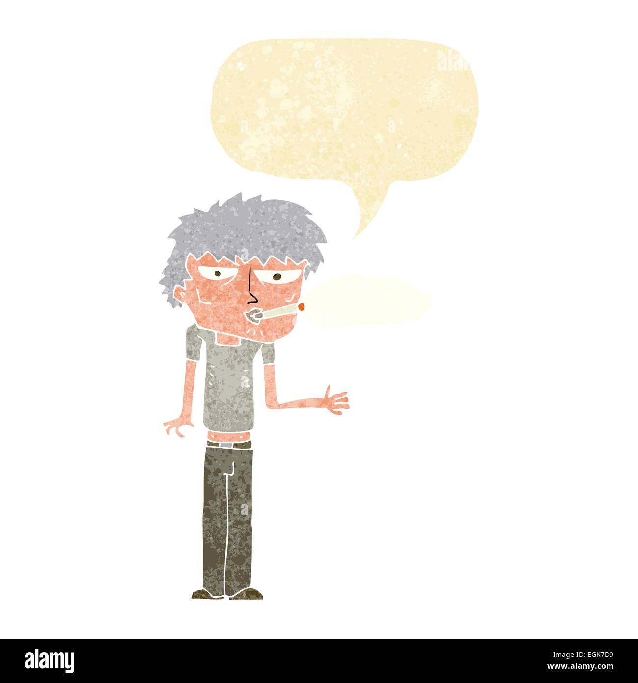 Caricature fumeur avec bulle Illustration de Vecteur