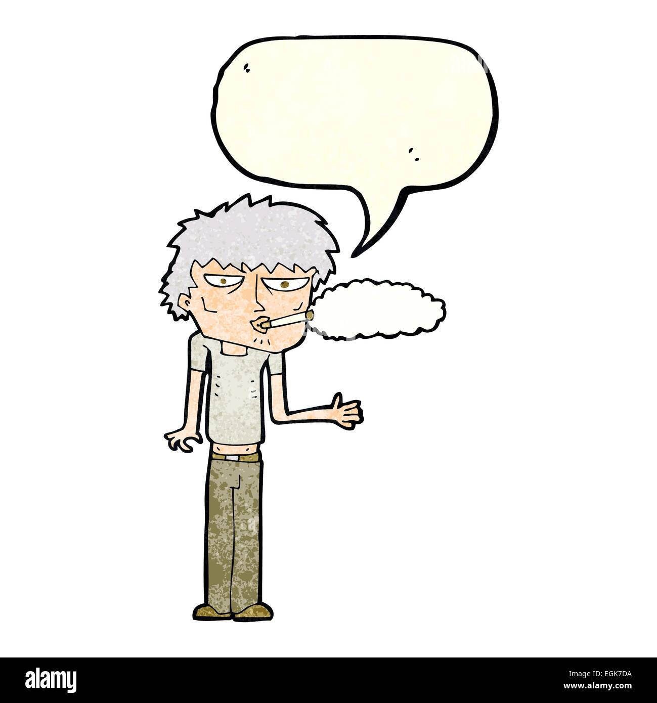 Caricature fumeur avec bulle Illustration de Vecteur