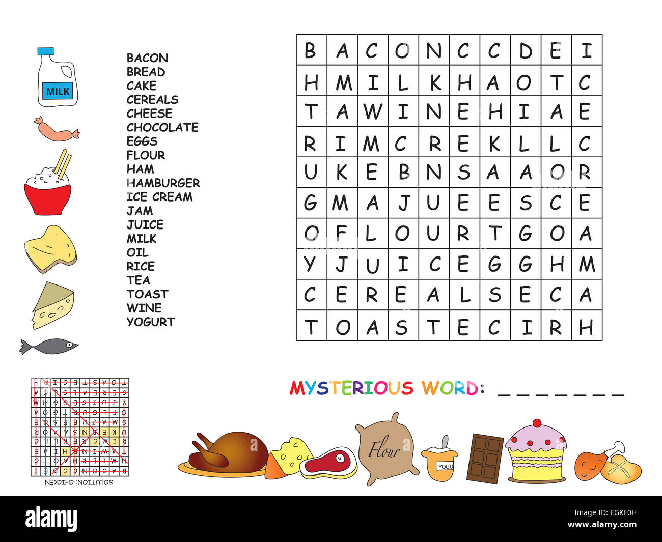 illustration avec jeu pour les enfants mots croises photo stock alamy