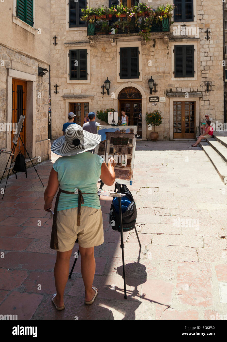 La peinture d'une scène de rue Banque D'Images