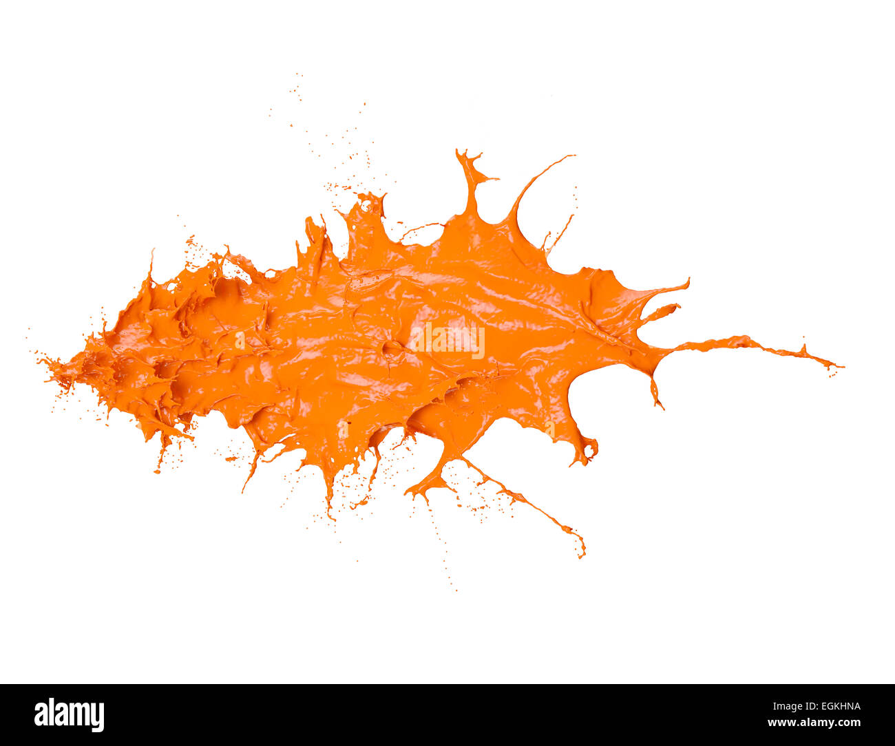 Les projections de peinture orange Banque D'Images