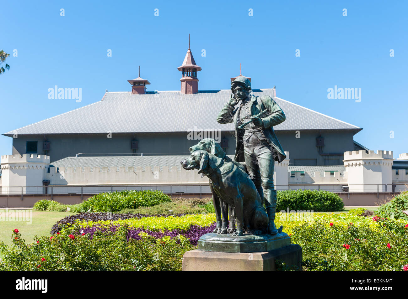 Statue en bronze de Huntsman & chiens, par Henri alfred jacquemart marle au jardin botanique, Sydney, Australie Banque D'Images