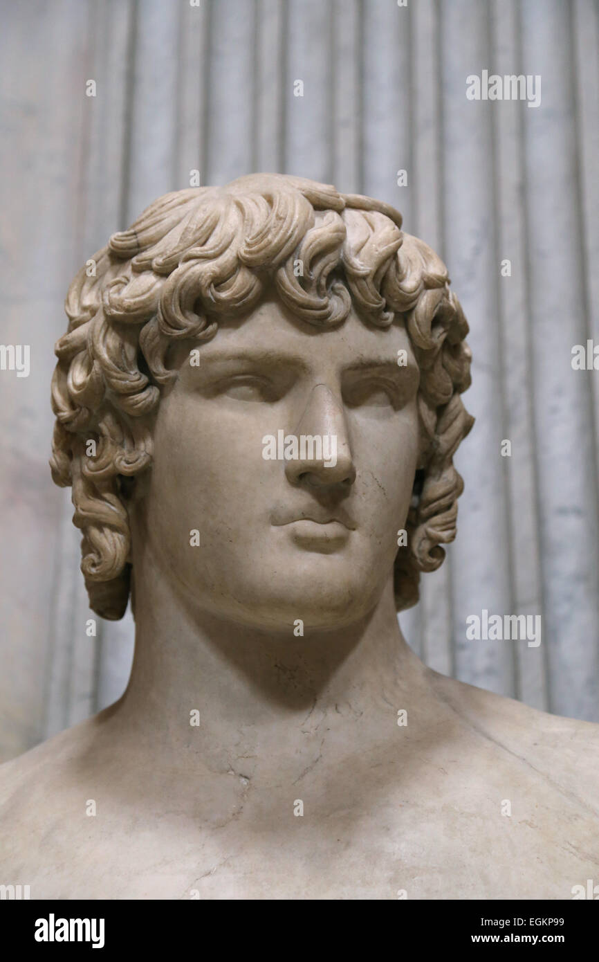 Antinoüs (111-130). Bithynian Jeunesse Grecque et un favori ou un amant de l'empereur Hadrien. Trouvé dans la Villa d'Hadrien. Portrait. 1 Banque D'Images