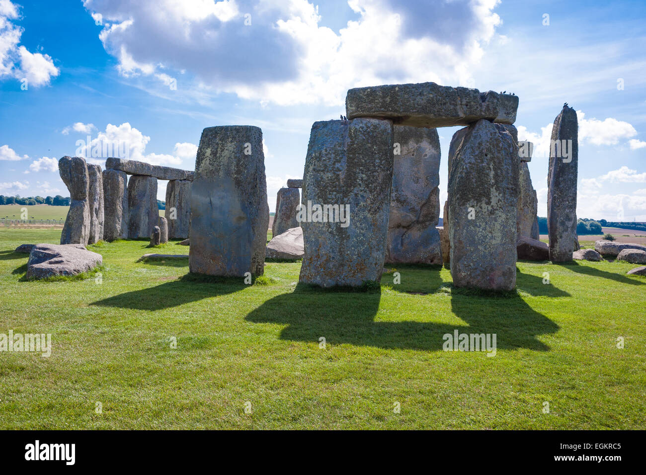 Ancien monument préhistorique de Stonehenge près de Salisbury, Angleterre - UNESCO Banque D'Images