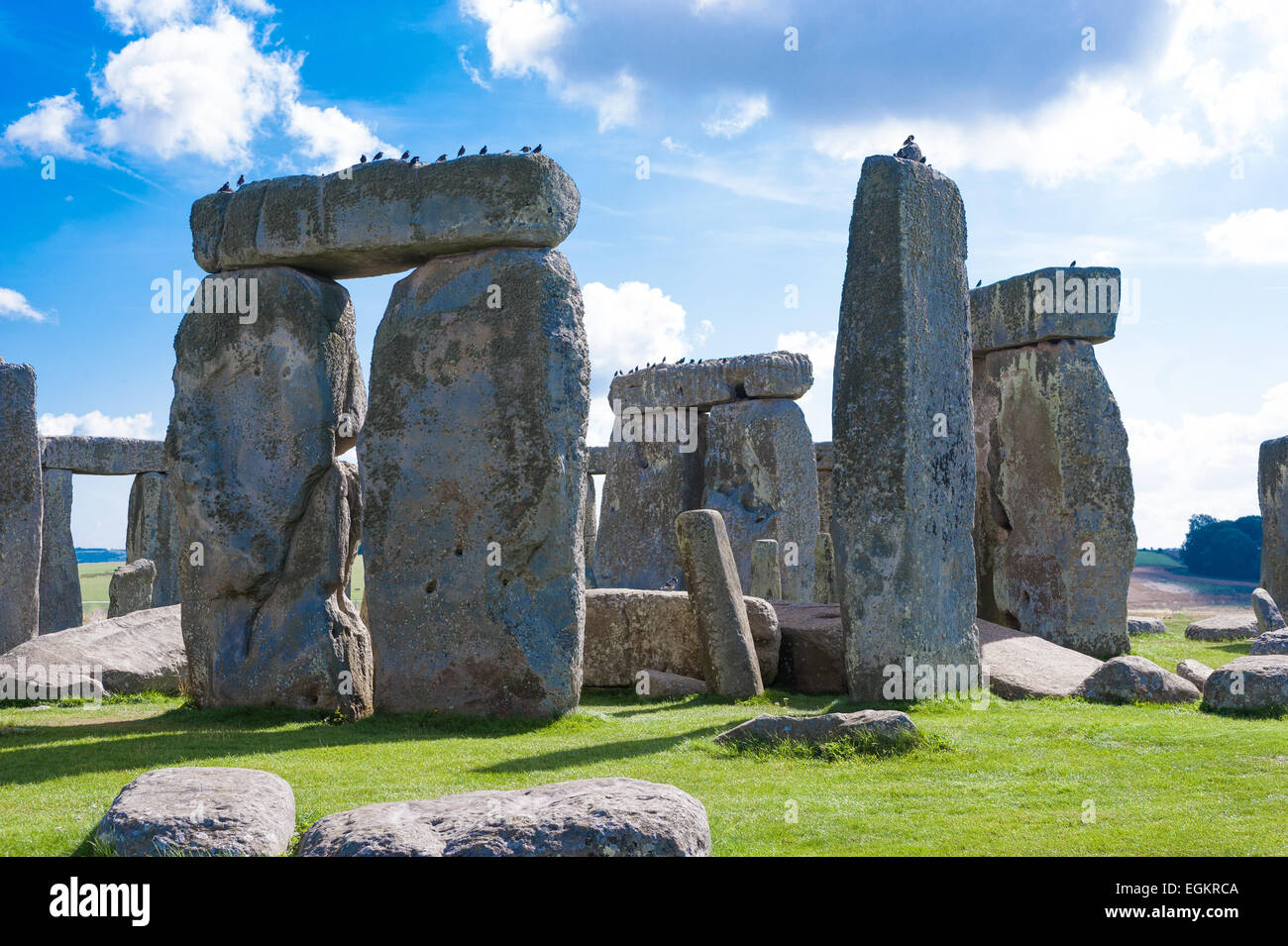 Ancien monument préhistorique de Stonehenge près de Salisbury, Angleterre - UNESCO Banque D'Images
