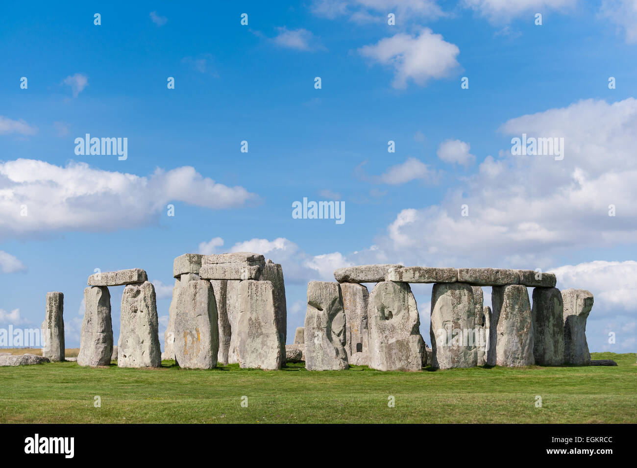 Ancien monument préhistorique de Stonehenge près de Salisbury, Angleterre - l'espace pour le texte de l'UNESCO ; Banque D'Images