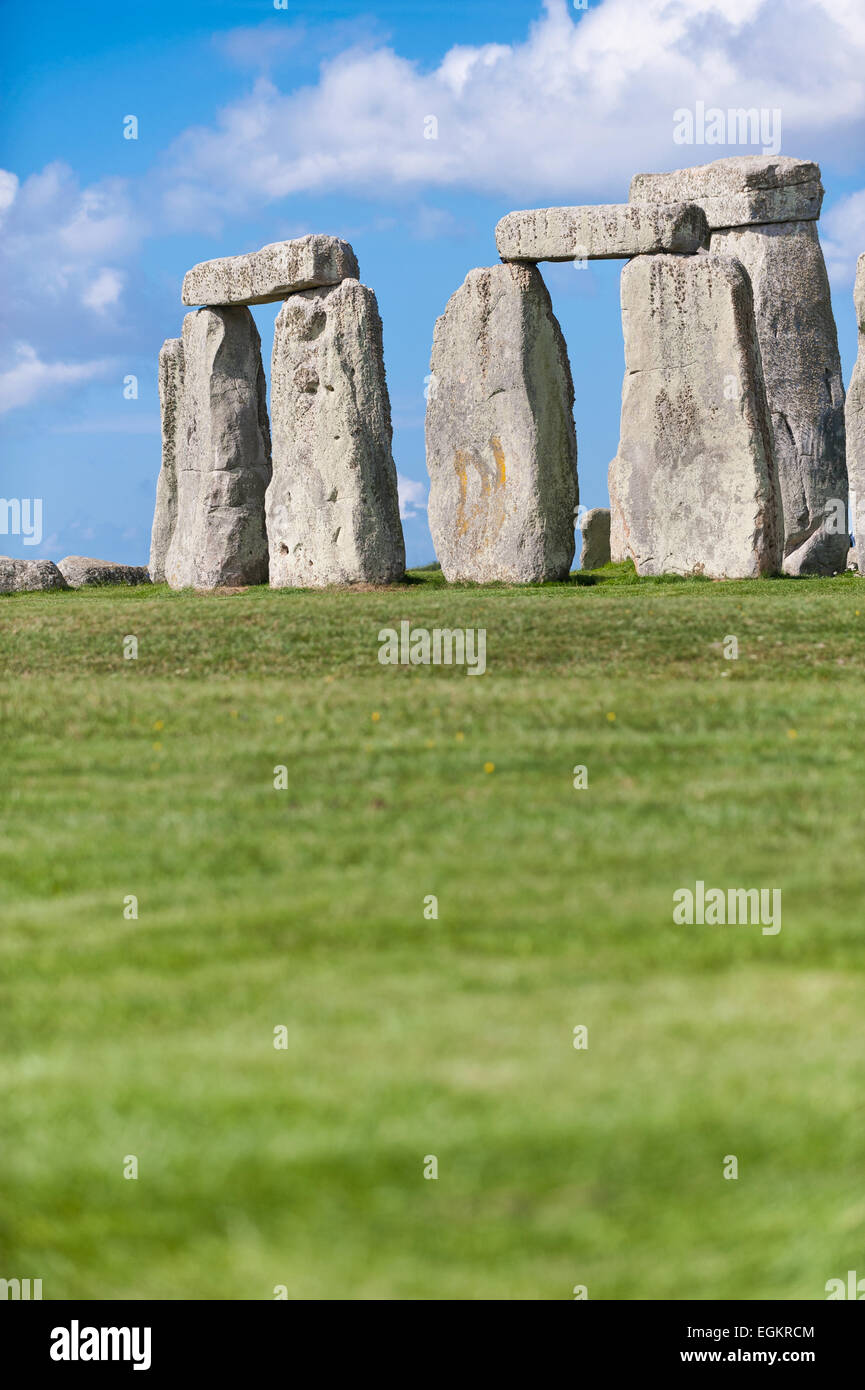 Ancien monument préhistorique de Stonehenge près de Salisbury, Angleterre - l'espace pour le texte de l'UNESCO ; Banque D'Images