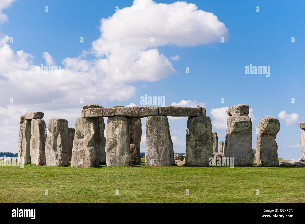 Ancien monument préhistorique de Stonehenge près de Salisbury, Angleterre - UNESCO - l'espace pour le texte Banque D'Images