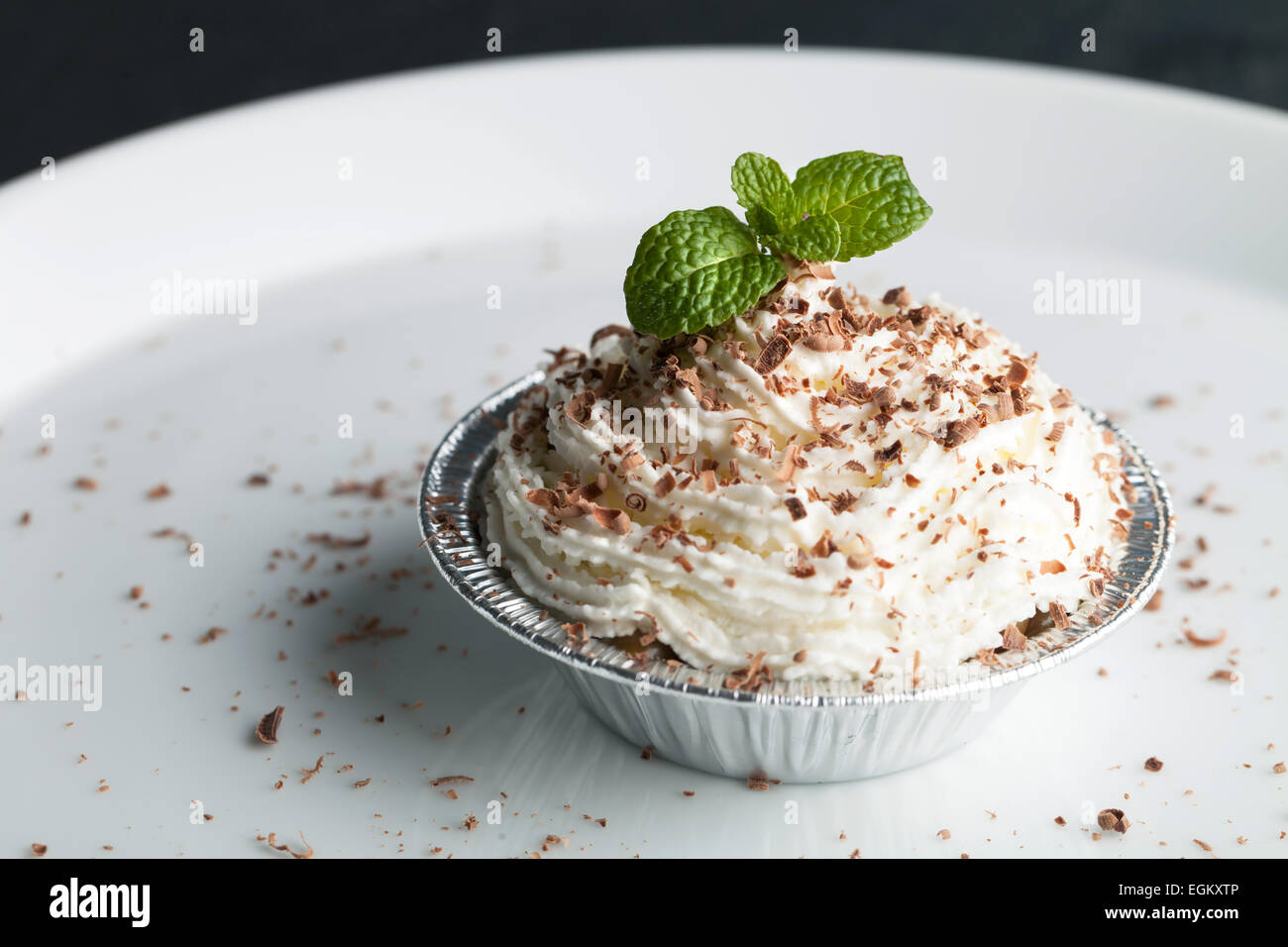 Caramel banane Pastry Cup Banque D'Images