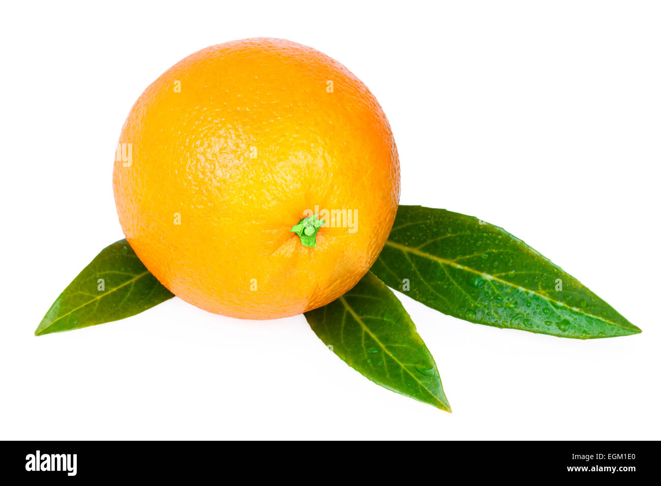 Fruits orange vert feuille Banque D'Images