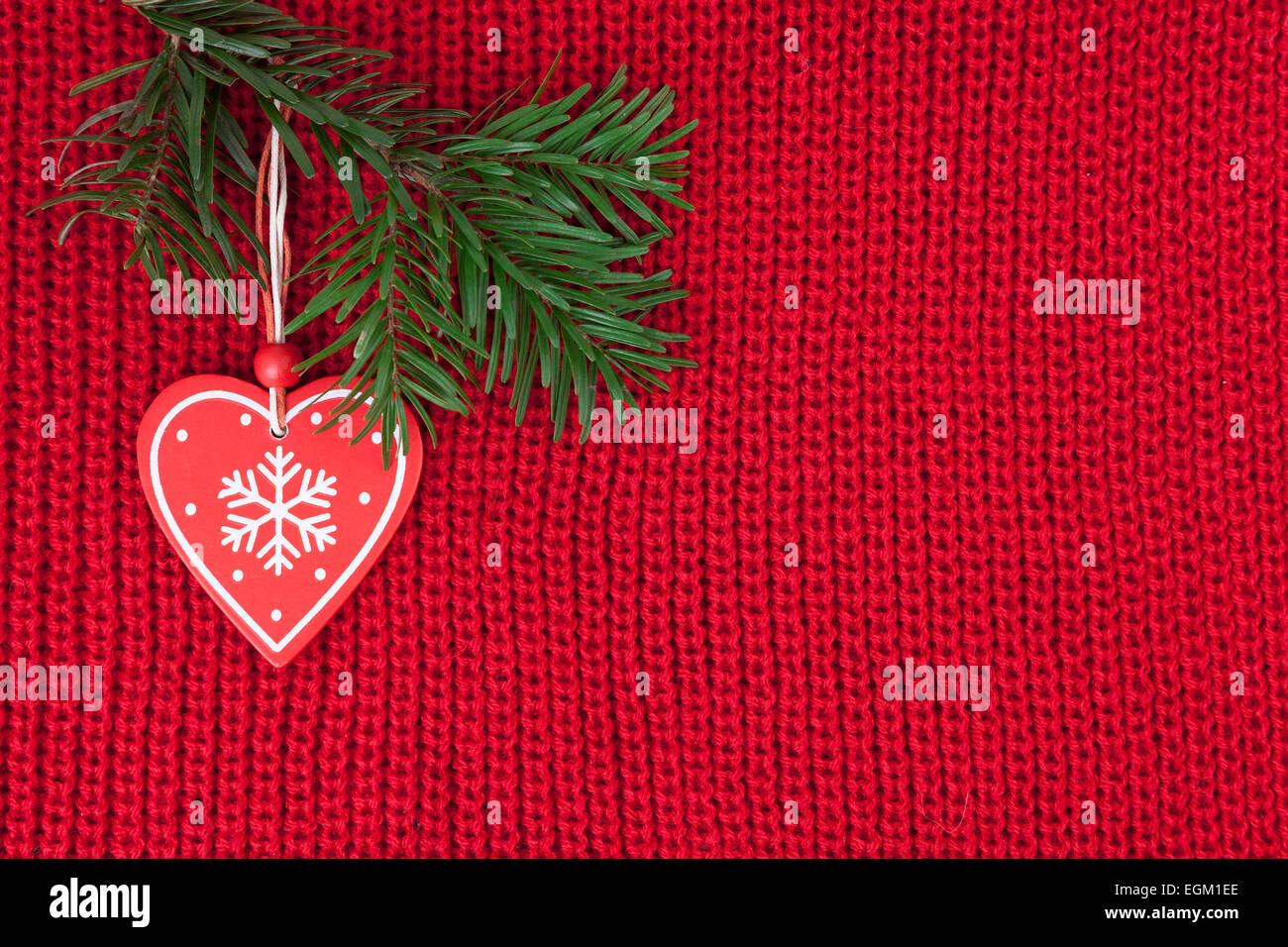 Fond Noël tricot laine avec décoration vintage Banque D'Images