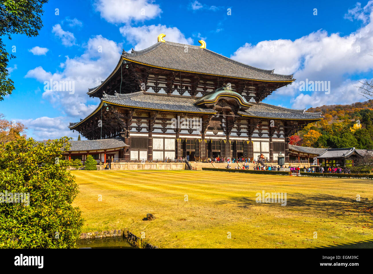Temple Todai-ji du hall principal, Nara, Japon. Banque D'Images