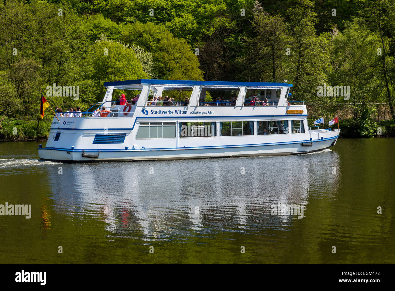 Croisière sur la rivière rivière Ruhr, Banque D'Images