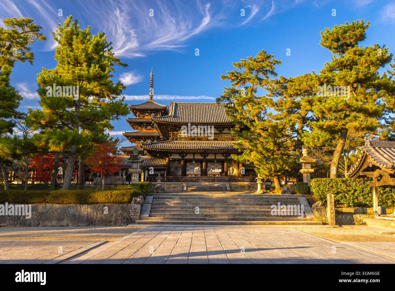 D'Horyu-ji à Nara, UNESCO World Heritage site, Japon Banque D'Images