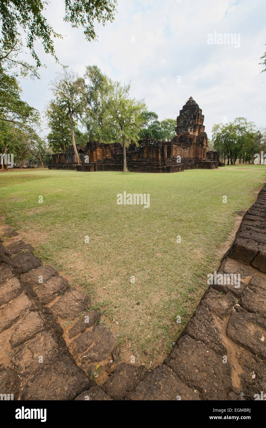 Le temple Khmer ruines à Mueang Sing Historical Park près de Kanchanaburi, Thaïlande Banque D'Images