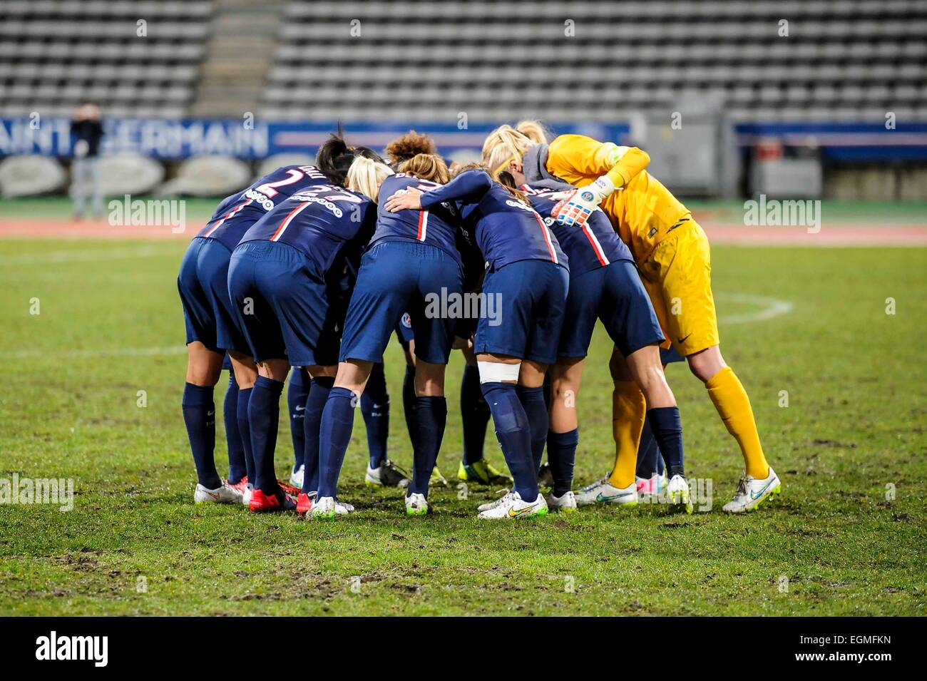 Equipe - 21.02.2015 PSG - PSG/Lyon - 1er féminin Division.Photo : Anthony Dibon/Icon Sport *** légende locale Banque D'Images
