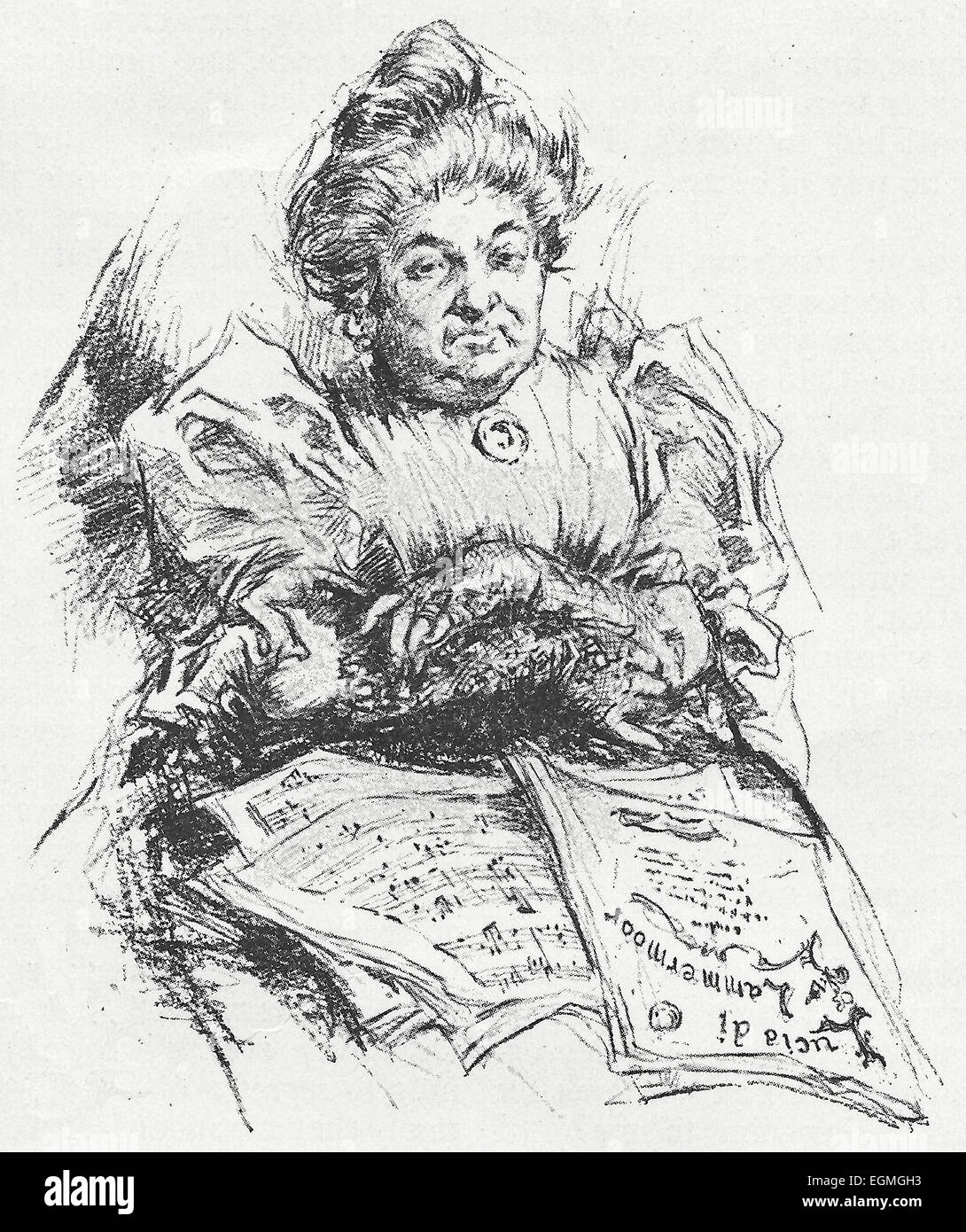 Femme avec partitions de musique 1916 Banque D'Images