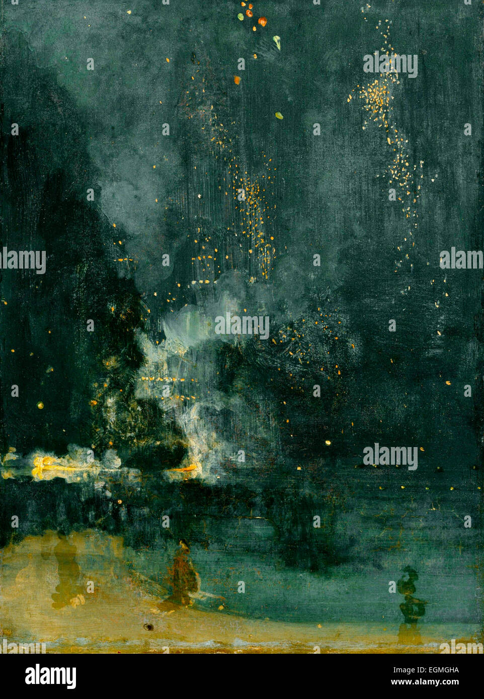 Nocturne en noir et or : la chute de Rocket - James Abbott McNeill Whistler, vers 1875 Banque D'Images