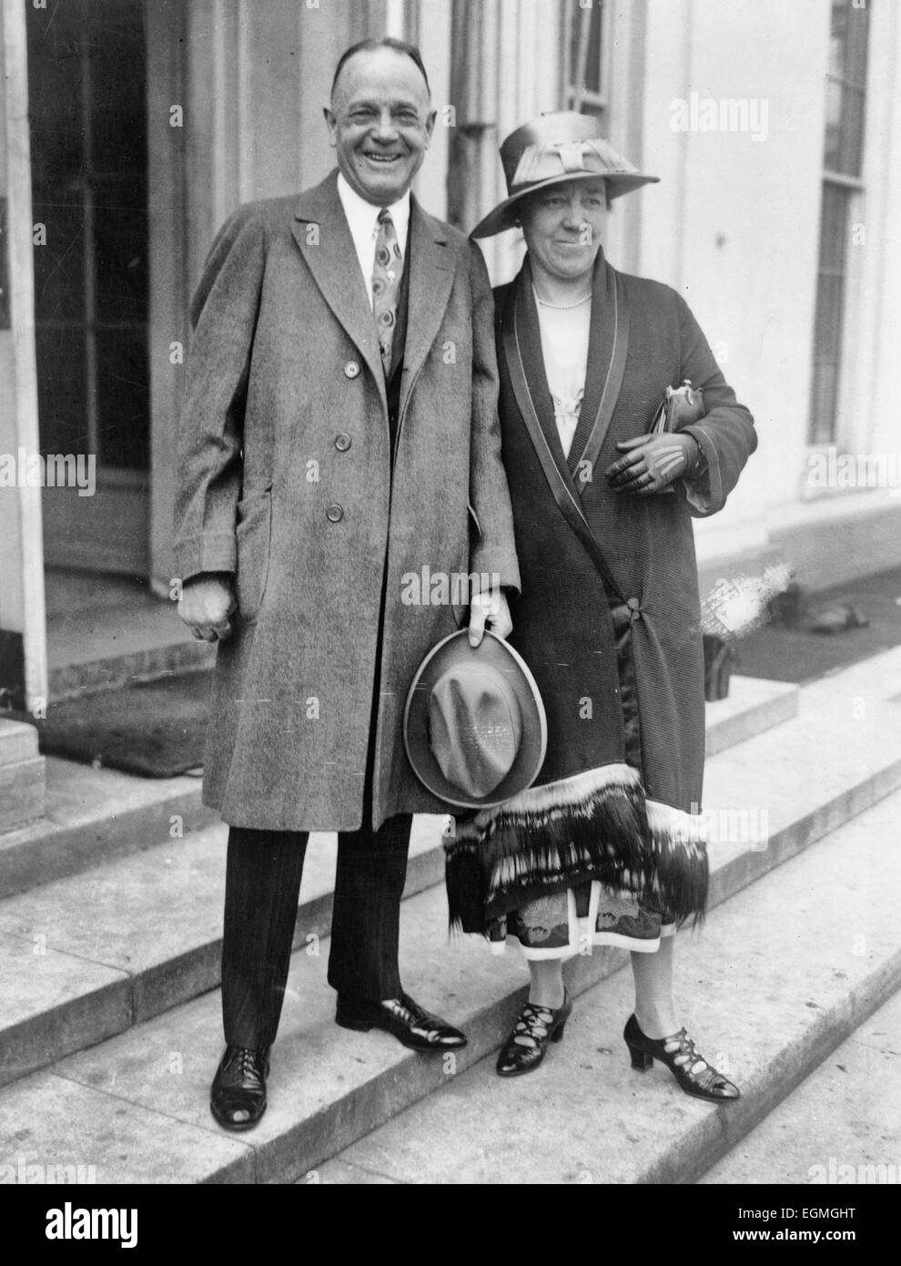 Billy dimanche avec Mme dimanche photographié à la Maison Blanche aujourd'hui où ils ont demandé au Président Coolidge, vers 1925 Banque D'Images