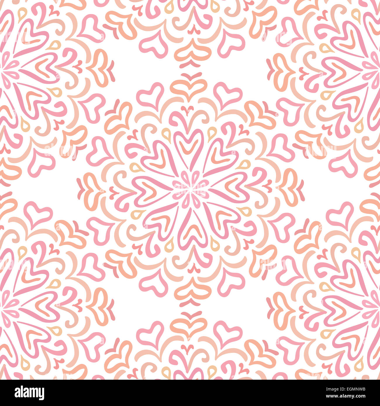 Ornement motif circulaire élaborée dans des tons de rose Banque D'Images